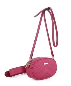 Designer Inspired Covertible Waist Bag Crossbody BS-2244 FUCHSIA